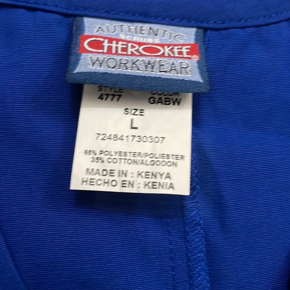 ⛔️SOLD⛔️ 💰3 items for $25 🏷NWT Cherokee Workwear Unisex Blue Scrub Top sz L - Picture 4 of 7